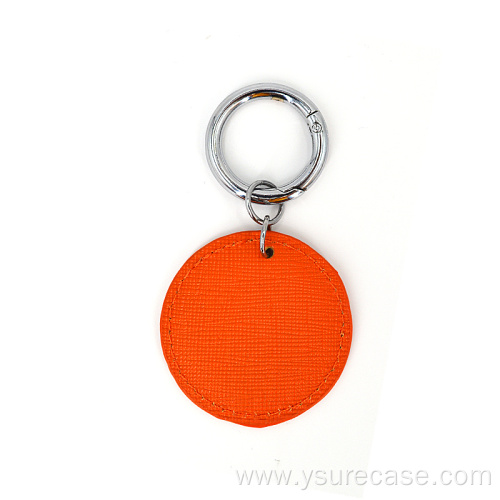 metal key chain leather chain round key ring